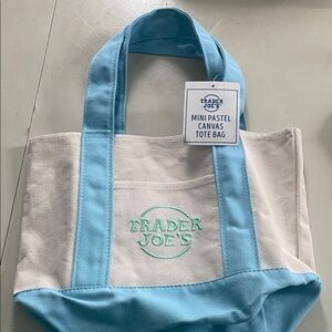 Trader Joe mini pastel canvas tote